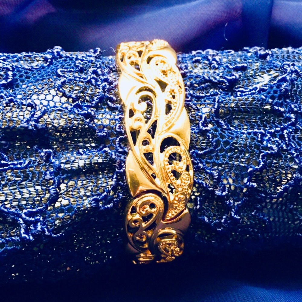 Gold Tone Stretch Cuff Bracelet